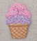 Pink and Purple Ice Cream Cone, Shimmery, Snack Food, Dessert, Iron on Patch